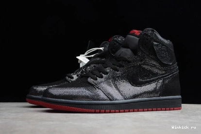 OG JORDAN 1 HIGH BLACK RED RETRO GYM AIR 1001